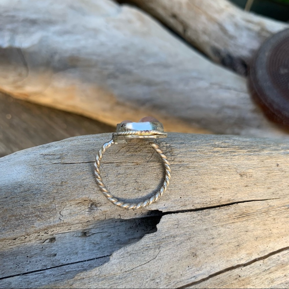 *SOLD* Puka dove shell Sea sterling & fine silver soldered adjustable β¦ - Picture 5 of 8